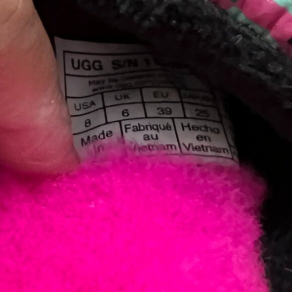 UGG MAXI CHECKS SHEEPSKIN PLATFORM SLIDE SANDALS, WOMEN US 8/ EUR 39 ~NEW - Picture 5 of 6